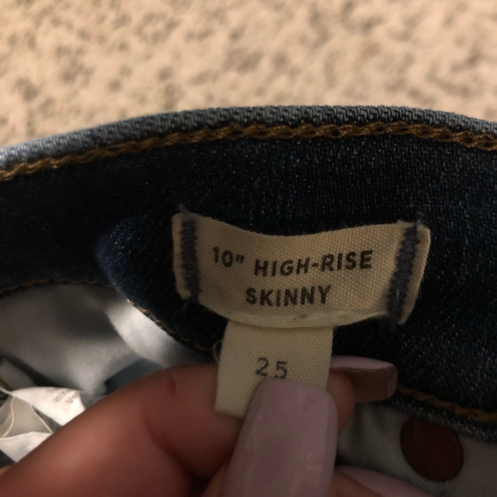 Madewell 10” High-Rise Skinny Blue Jeans Size 25 - Picture 6 of 9